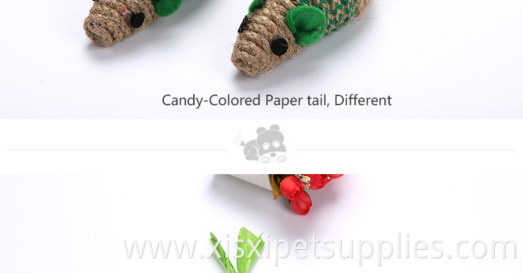 Lovely design cats toys products sisal cat toy mouse christmas color